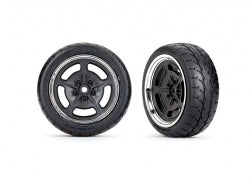 Traxxas 9372 Tires & wheels, assembled, glued (black with chrome wheels, 2.1" Response tires) (front) (2)