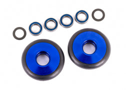 Traxxas 9461X Blue Aluminum Wheelie Bar Wheels & Bearings