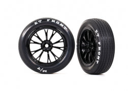 Traxxas 9474 Tires & wheels, assembled, glued (Weld gloss black wheels, Mickey Thompson® ET Front® tires, foam inserts)