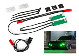 Traxxas 9496G LED light set, front, complete (green)