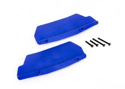Traxxas 9519X Mud guards, rear, blue (left and right)/ 3x15 CCS (2)/ 3x25 CCS (2)