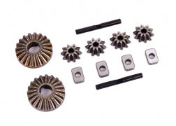 Traxxas 9582 Gear set, differential (output gears) / spider gears / spider gear shafts / spacers