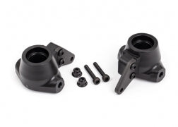 Traxxas 9637A Steering blocks, left & right/ steering block arms (aluminum, dark titanium-anodized)