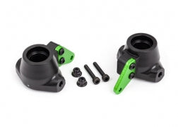 Traxxas 9637G Steering blocks, left & right/ steering block arms (aluminum, green-anodized)