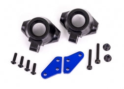 Traxxas 9637X Steering blocks, left & right/ steering block arms (aluminum, blue-anodized)