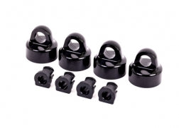 Traxxas 9664A Shock caps, aluminum (black-anodized), GT-Maxx® shocks (4)/ spacers (4) (for Sledge®)
