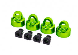 Traxxas 9664G Shock caps, aluminum (green-anodized), GT-Maxx® shocks (4)/ spacers (4) (for Sledge®)