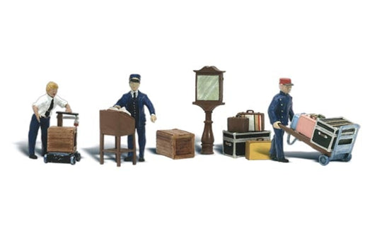 Woodland Scenics A2211 Depot Workers & Accessories - N Scale