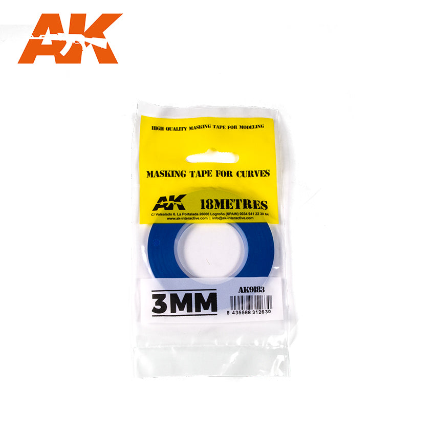 AK Interactive 9183 Blue Masking Tape for Curves - 3mm