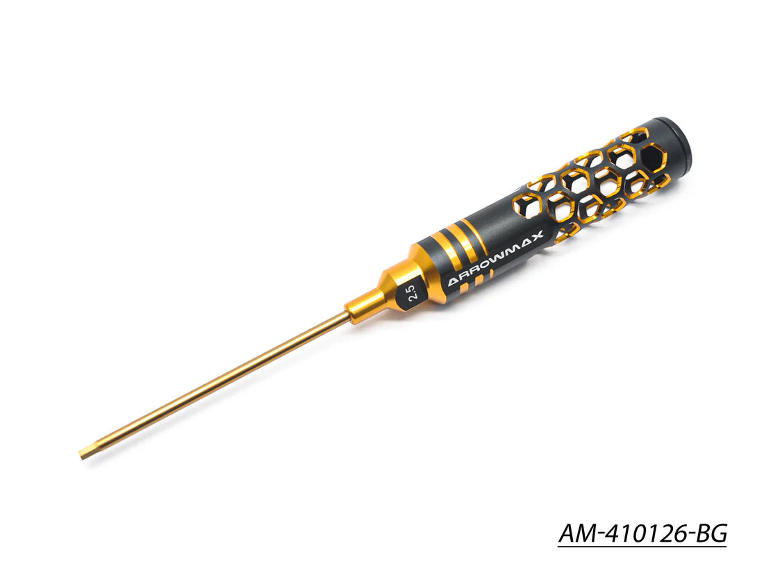 Arrowmax AM410126-BG Allen Wrench 2.5 X 100mm Black Golden 410126-BG