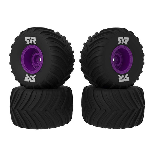 ARRMA 2611 dBoots Chevron MT Tire Set Glued (Purple) (2 Pairs) - GROM