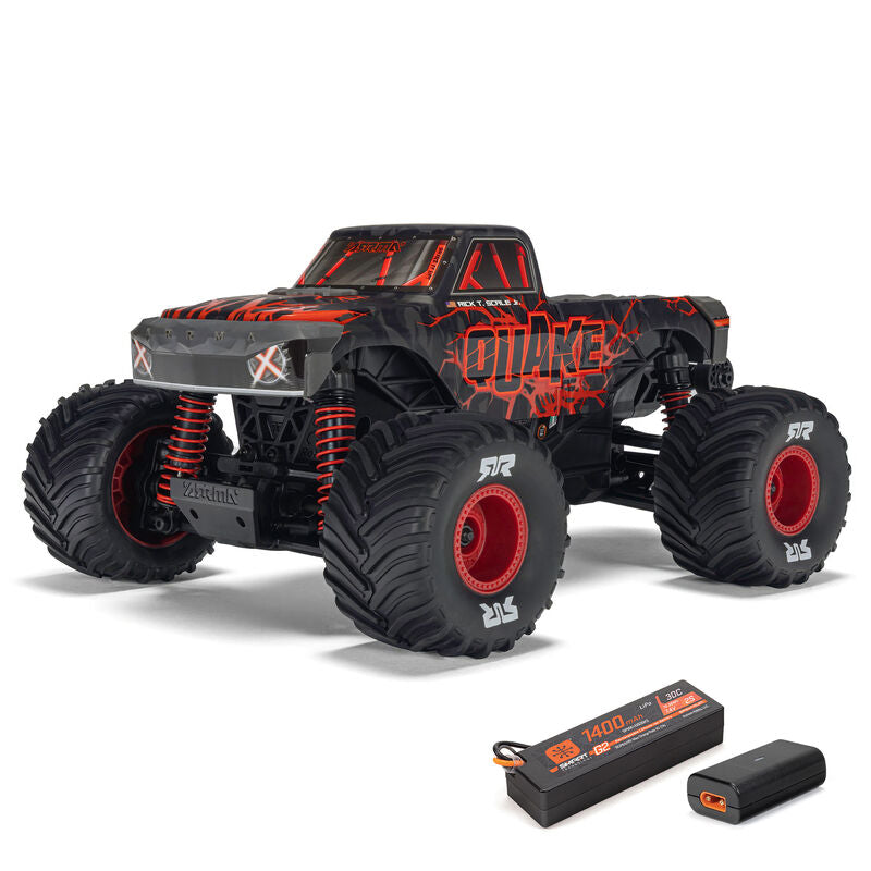 ARRMA 2137T1 1/16 QUAKE GROM Red 4X4 RTR Brushed Monster Truck (Battery & Charger Included)