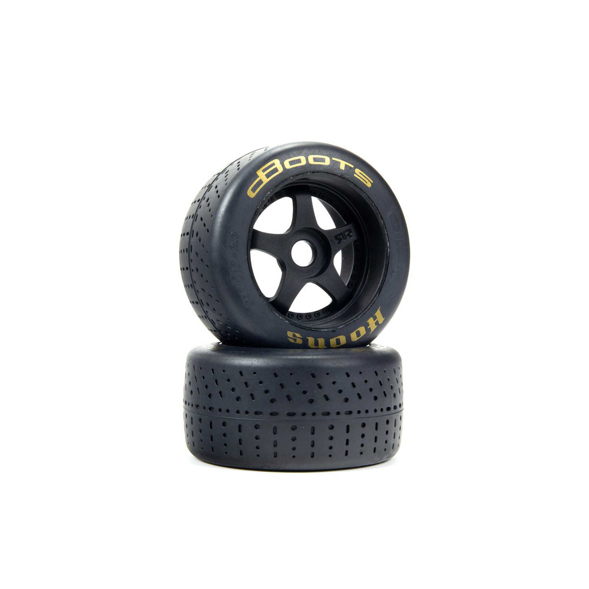ARRMA 550085 DBOOTS HOONS 53/107 2.9 Gold Belted 5-Spoke Wheels and Tires