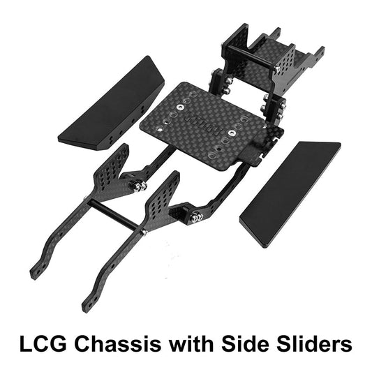 Injora ASC18-16B-17 LCG Carbon Fiber Chassis & Rock Silders for 1/18 Redcat Ascent-18