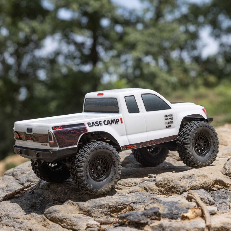 Axial 1219T1 1/24 SCX24 Base Camp 4x4 Rock Crawler Brushed RTR - White