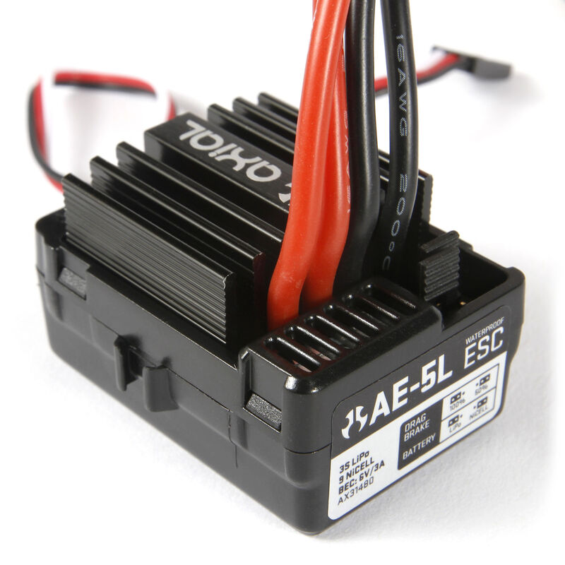 Axial 31480 AE-5L Waterproof 3S Brushed Crawler ESC w/LED Port & Lights