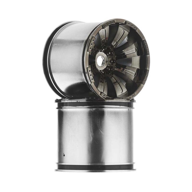 Axial 8012 8 Spoke Oversize Monster Truck Wheel (2) (Black Chrome)