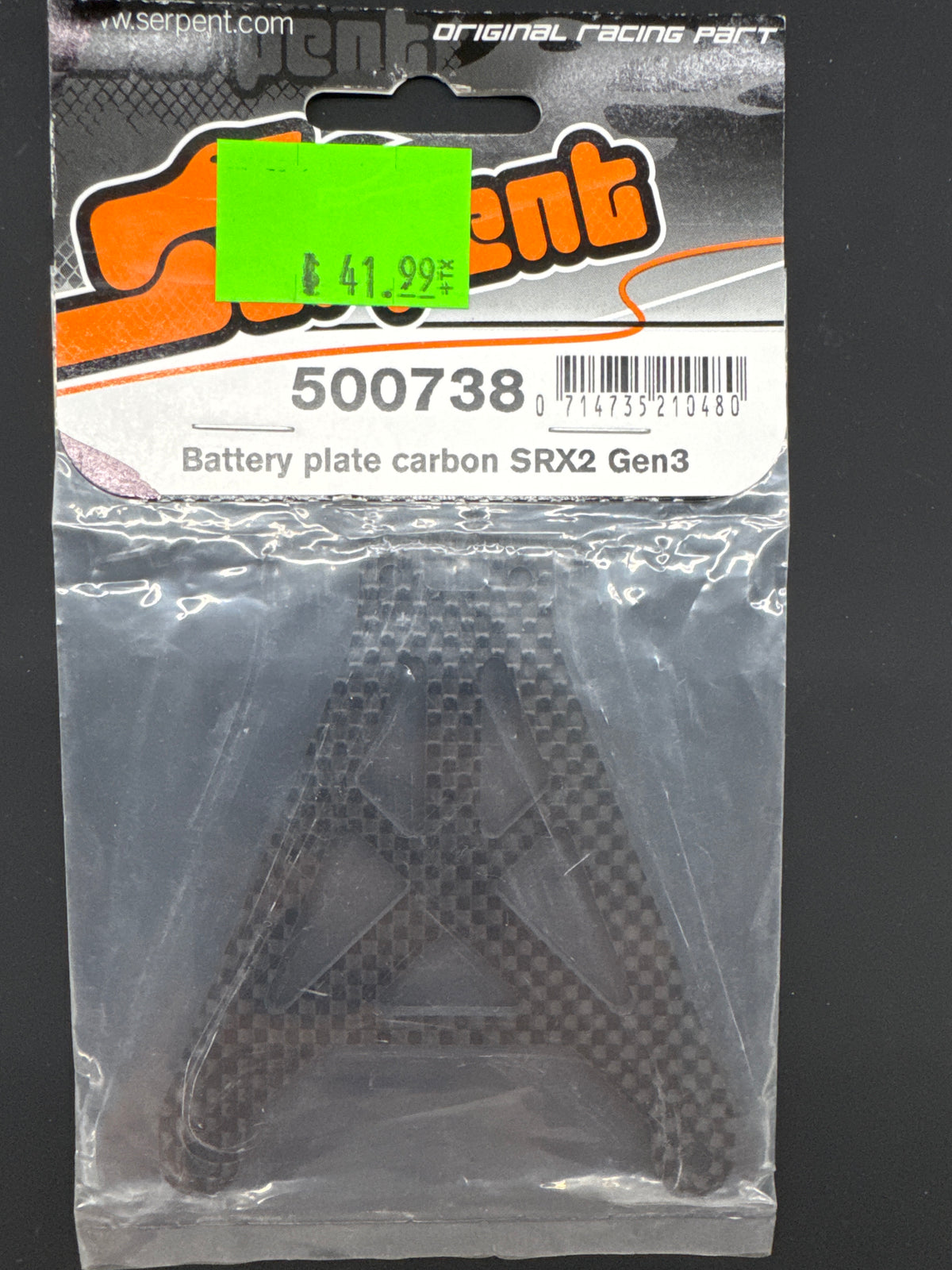 Serpent 500738 Battery Plate Carbon SRX2 Gen3
