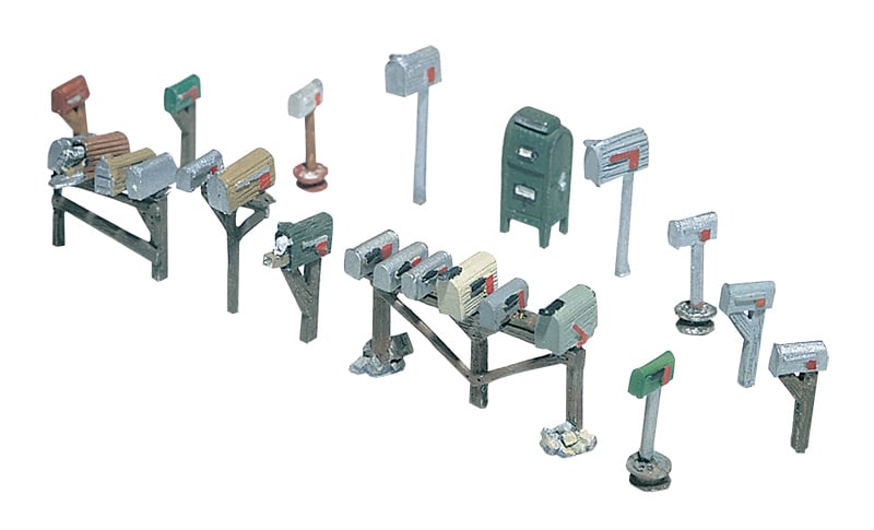 Woodland Scenics D206 Assorted Mailboxes HO Scale Kit