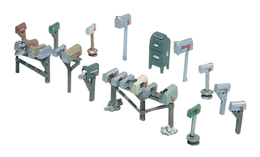 Woodland Scenics D206 Assorted Mailboxes HO Scale Kit