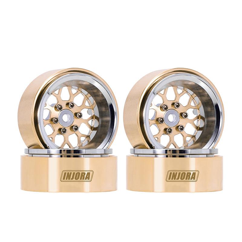 Injora YQW-MW1307SR 1.3" ModuWheel Brass & Aluminum Beadlock Wheels for 1/18 1/24 RC Crawlers
