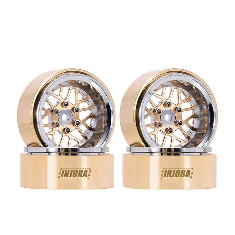 Injora YQW-MW1308SR 1.3" ModuWheel Brass & Aluminum Beadlock Wheels for 1/18 1/24 RC Crawlers