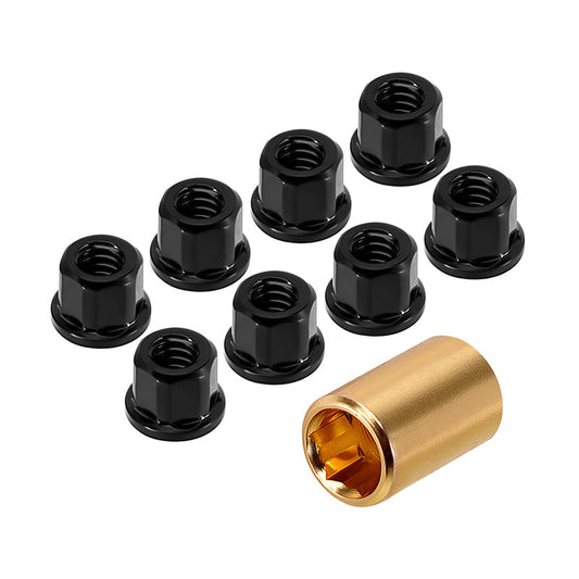 Injora SCX30-12-8BK M2 Stainless Steel Nuts for 1/30 SCX30 - Black