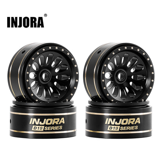 Injora W7005BB-19 0.7" D19 Ripple Black Brass Wheels for 1/30 SCX30 (W7005)