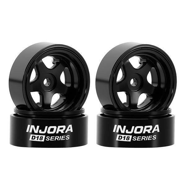 Injora W7002BK-18 0.7" D18 5-Spoke Aluminum Wheels for SCX30 (W7002)