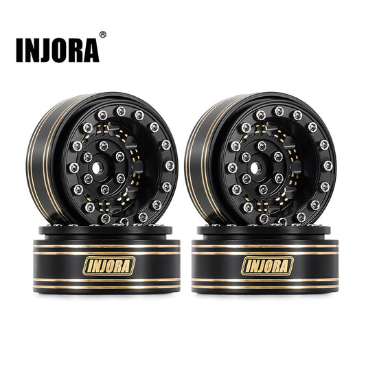 Injora YQW-1305BGD 1.3" 81g Brass Beadlock Wheels for 1/24 1/18 RC Crawler