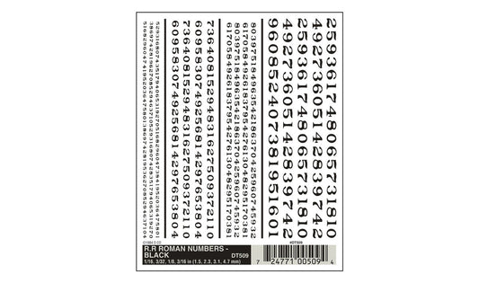 Woodland Scenics DT509 RR Roman Numbers Black