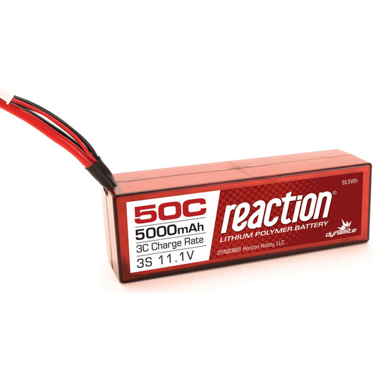 Dynamite B3803D Reaction 11.1V 5000mAh 3S 50C LiPo, Hardcase:Deans