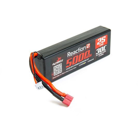 Dynamite B5023HD Reaction2 7.4V 5000 mAh 2S 30C LiPo, Case: Deans