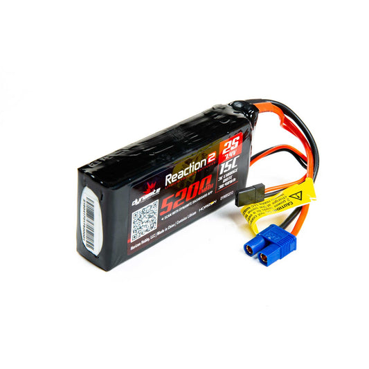 Dynamite B52213 Reaction2 7.4V 5200mAh 2S 15C LiPo: Universal Receiver Pack