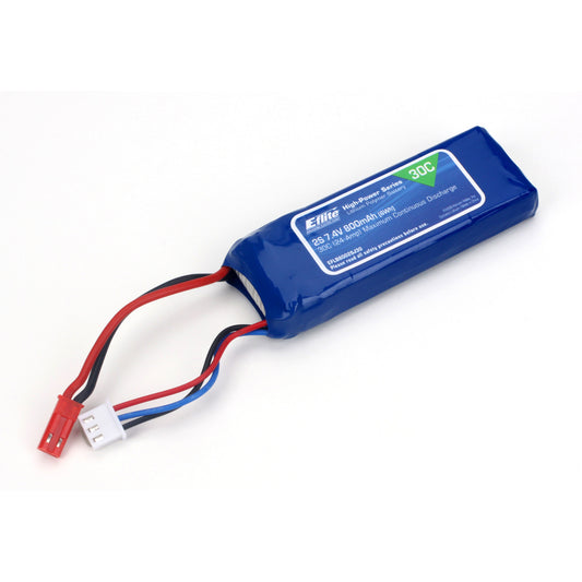 Eflite B8002SJ30 High-Power Series Lithium Polymer Battery LiPo 800mAh 2S 7.4V 30C 18AWG JST