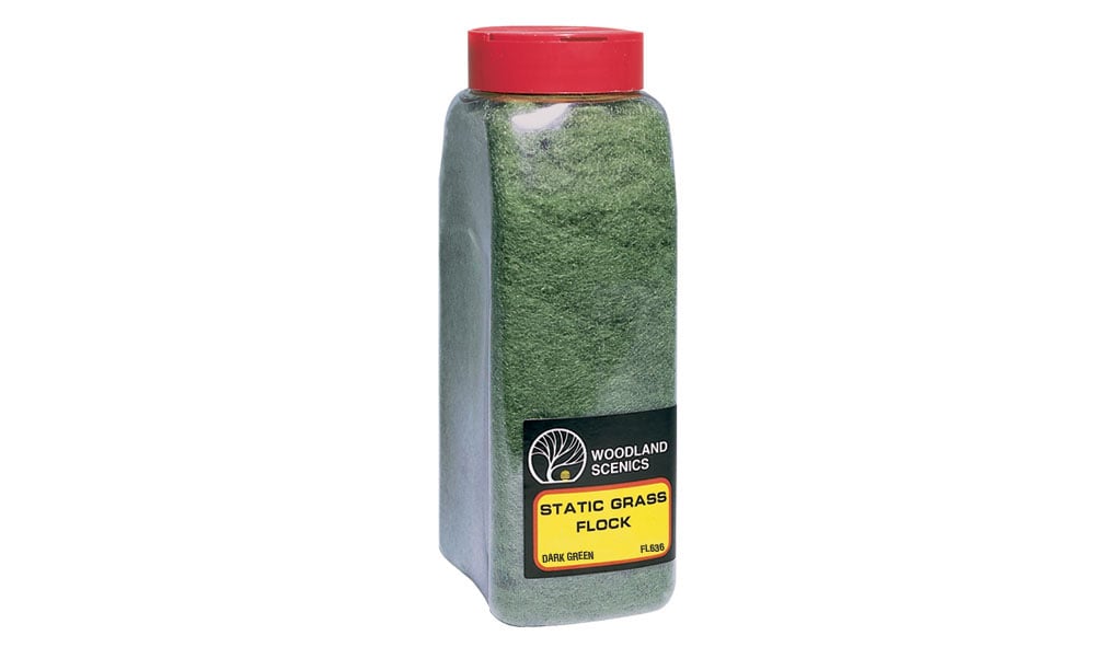 Woodland Scenics FL636 636 Static Grass Flock- Dark Green (32oz. Shaker)