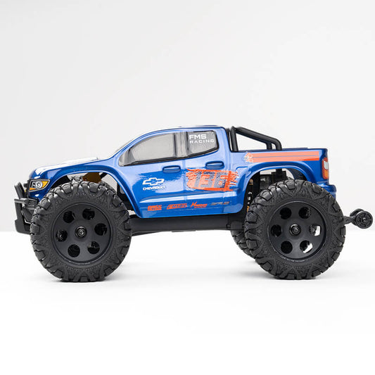 FMS 12421BDRTR BU FMS 1:24 FMT24 Chevrolet Colorado Monster Truck RTR Blue Brushed
