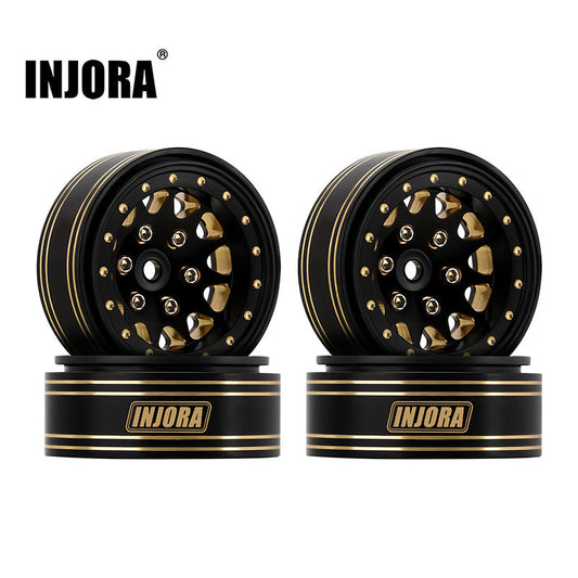 Injora YQW-1301BGD 1.3" 68g Brass Beadlock Wheels for 1/24 1/18 RC Crawler