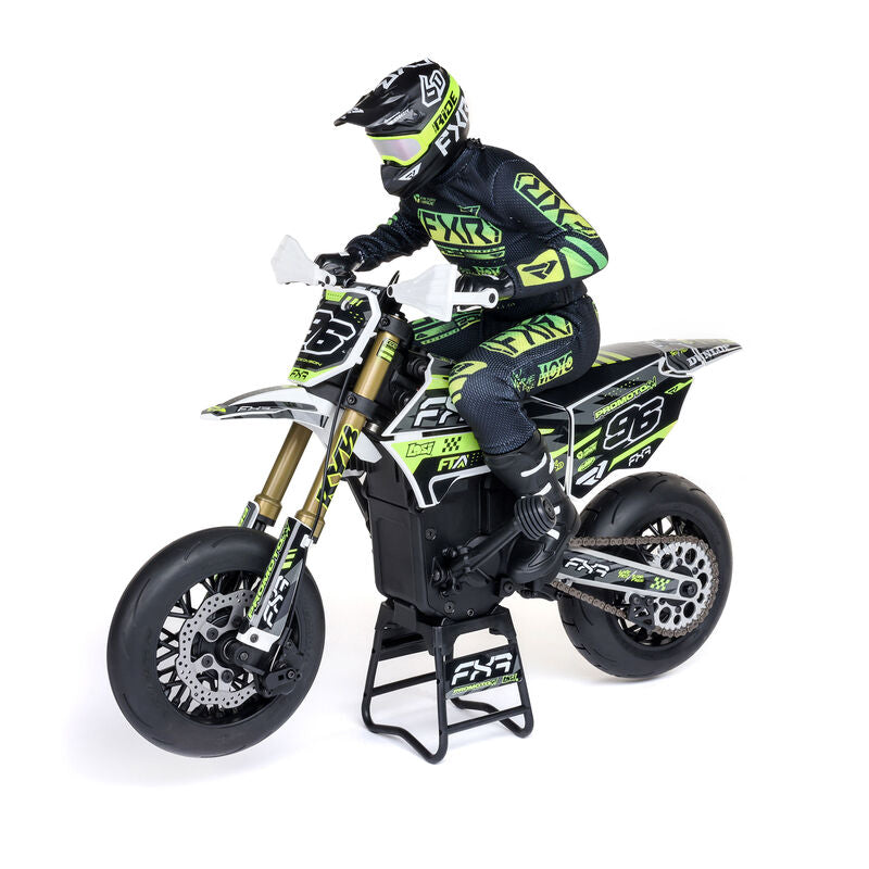 LOSI LOS-2272 Promoto-SM FXR Supermoto RTR 1/4 Brushless Motorcycle (White/FRX) w/2.4GHz Radio