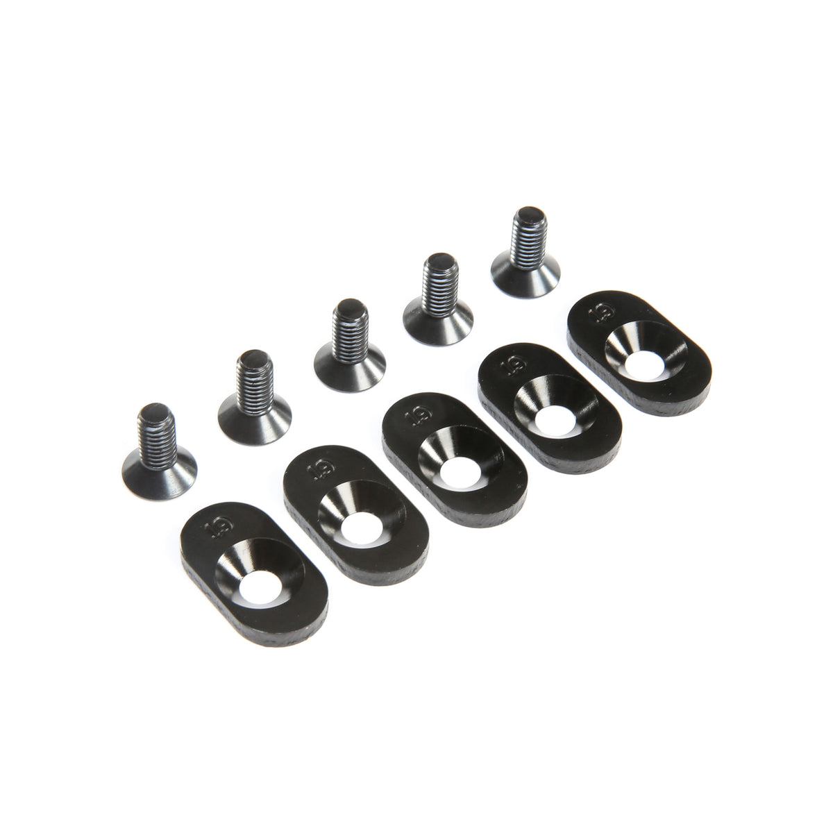 LOSI LOS 252101 Engine Mount Insert and Screws 19T, Black (5): 5ive-T 2.0 (fits 62T spur)