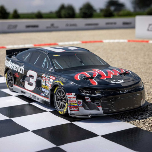 LOSI LOSF 1122503 1/12 NASCAR RC Race Car RCR No. 3 GM Goodwrench Chevrolet ZL1 2S AWD RTR Brushed On-Road (Battery & Charger Included), Black