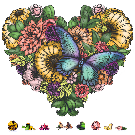 ZenChalet FH1000 Flower Heart Wooden Puzzle, 1000 Pcs