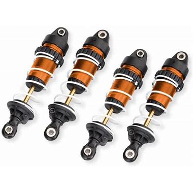 Traxxas 10765-ORNG Orange Aluminum Mini GTR Long Shocks & Springs (4)