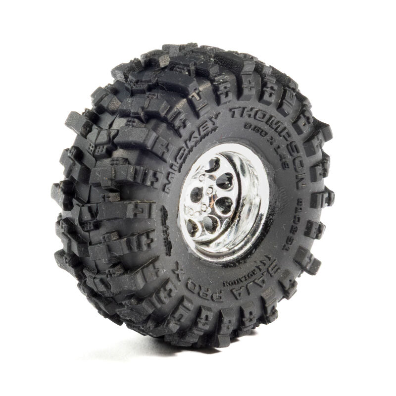 ProLine 1025110 1/30 Baja Pro X Front/Rear Mounted Chrome Beast Tires (4): Axial SCX30