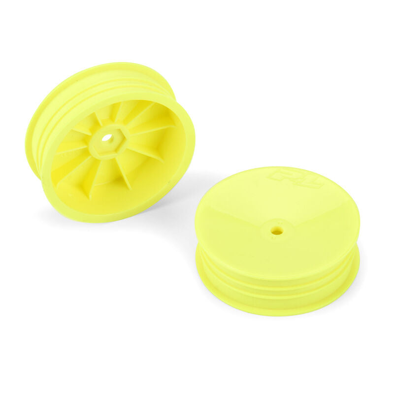 ProLine 284902 Velocity 2.0 Narrow 2WD Front 2.2" 12mm Buggy Wheels (2) Yellow