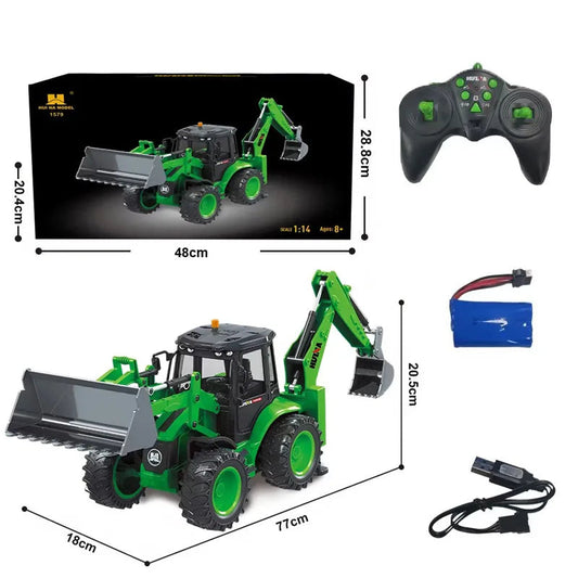 Huina 11579 2.4GHz 1/14 RC Backhoe Loader with Dual Operating Arms