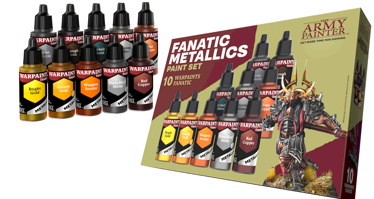 Army Painter WP8069 Warpaints Fanatic Acrylic Model Paint Set (Metallics)