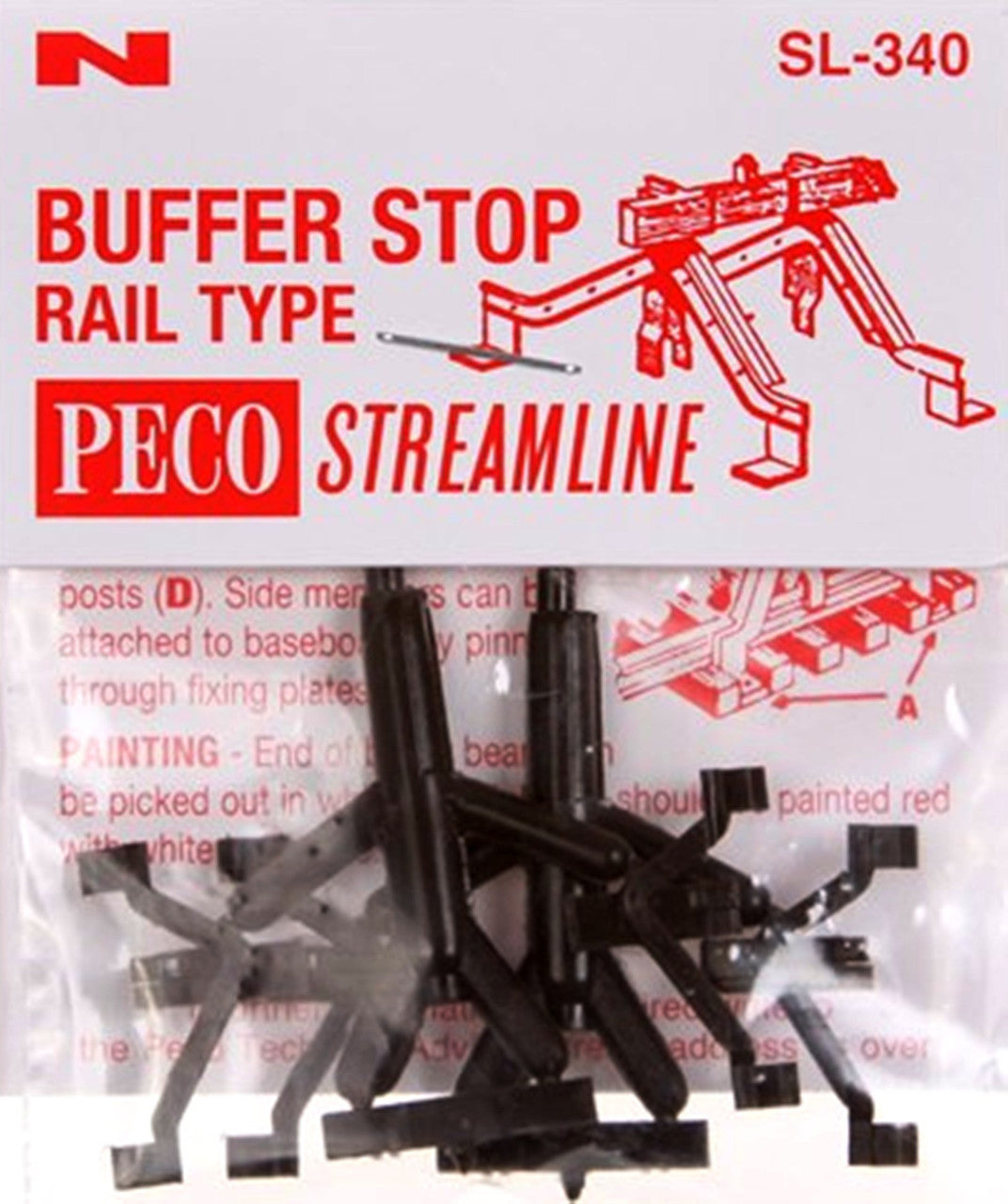 PECO SL340 N Code 80/Code 55 Buffer Stop, Rail (2)