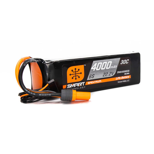 Spektrum X40006S30 22.2V 4000mAh 6S 30C Smart LiPo Battery, IC5