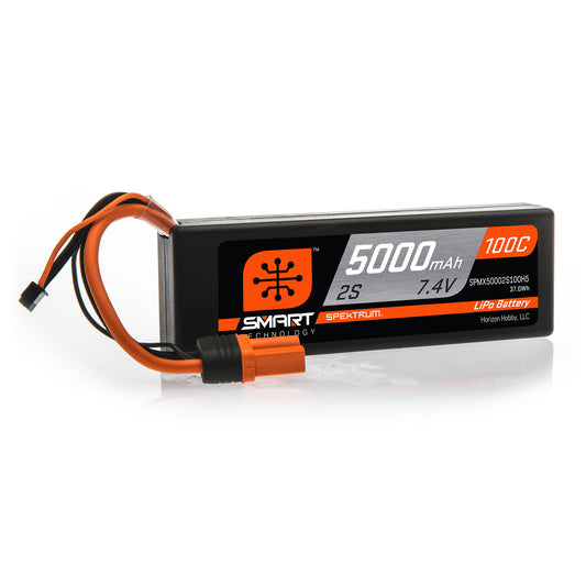 Spektrum X50002S100H5 5000mAh 2S 7.4V 100C Smart LiPo Hardcase IC5